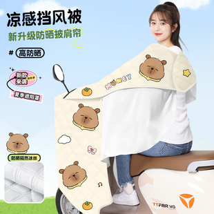 电动车挡风被夏季防晒新型小号女士电瓶防风春夏天双面防水遮阳罩