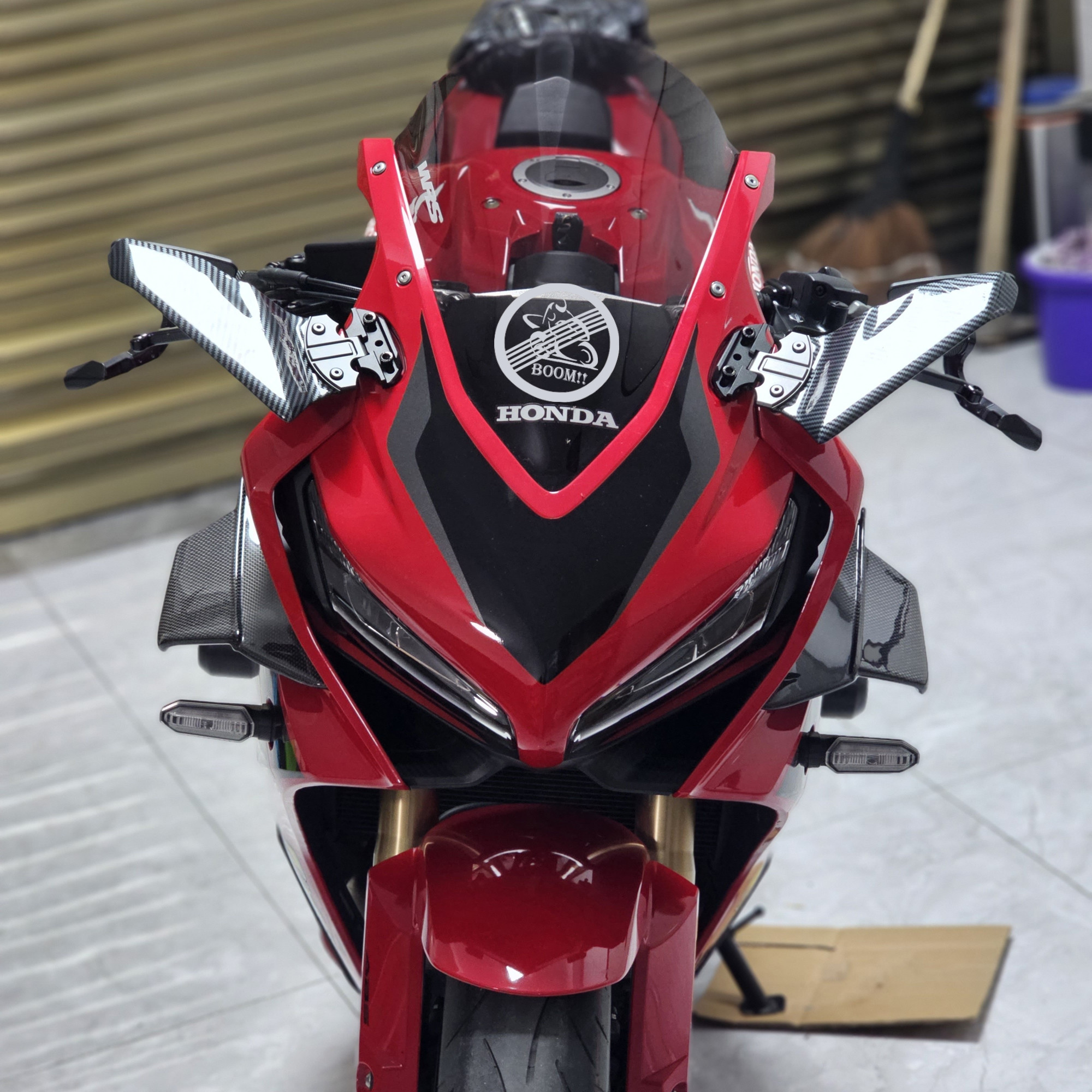 适用CBR650R改装定风翼后视镜400R碳纤维风刀500R侧翼爆改配件-封面