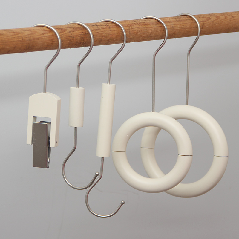 服装店装饰搭配神器S钩榉木圈