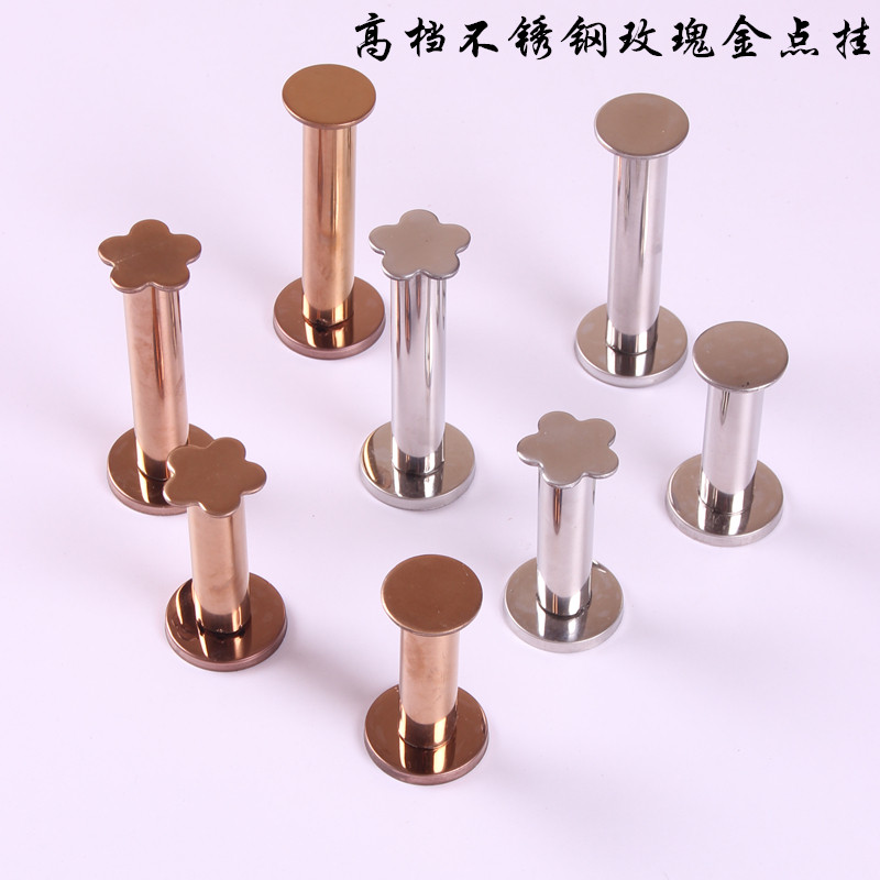 服装店不锈钢玫瑰金上墙点挂 单件挂钩墙上壁挂展示道具服装货架