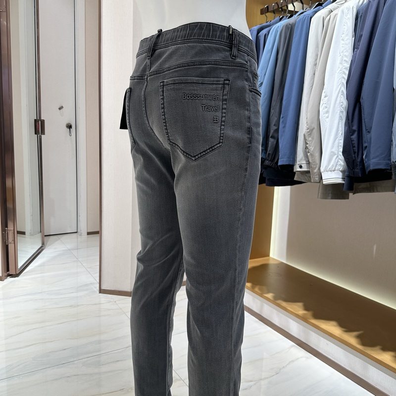 博斯绅威BOSSsunwen男装商务休闲直筒牛仔裤123118143890吊牌1680