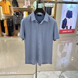 卡奴迪路男装 商务休闲桑蚕丝短袖 衬衫 8152406吊牌2980 23年春夏款