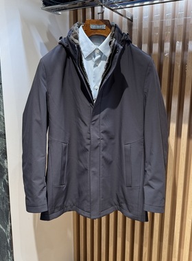 卡尔丹顿男装秋冬休闲连帽毛皮外套尼克服KBBW65621FAG6专柜9800