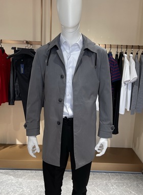 卡尔丹顿2021春秋款中长款连帽风衣外套KBBS15304FAG6专柜3980HD