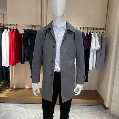 卡尔丹顿2021春秋款中长款连帽风衣外套KBBS15304FAG6专柜3980HD