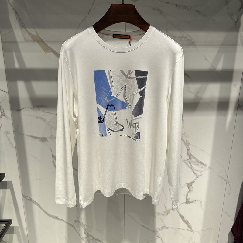 华斯度vasto男装春夏款圆领商务休闲长袖t恤21e052253专柜1986