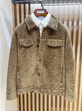 路卡迪龙秋冬羊毛皮一体商务翻领皮夹克外套162247205专柜13880