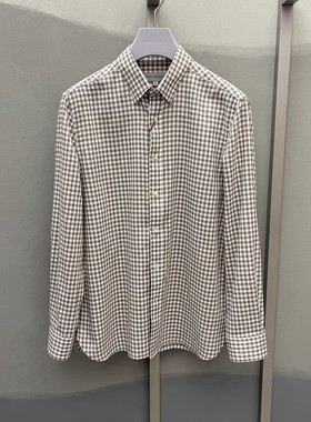 卡尔丹顿男装正品春夏款亚麻休闲长袖衬衫衬衣KBBS23607专柜1680