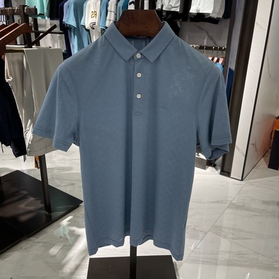 华斯度男装春夏款商务休闲桑蚕丝翻领短袖T恤01C051096吊牌3089