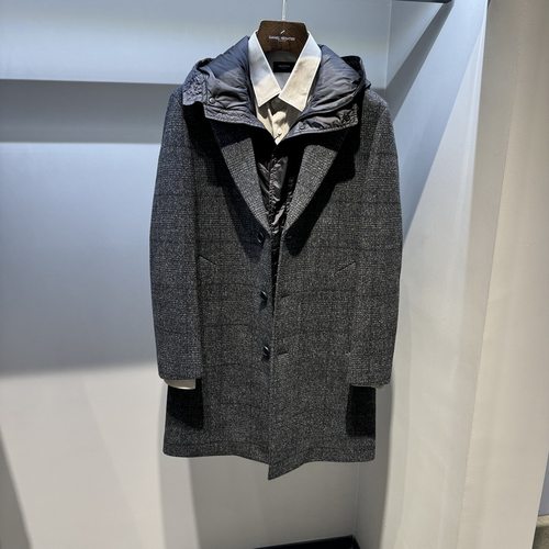 Hechter/丹尼爱特秋冬款休闲羽绒中长毛呢外套DJ81404吊牌16900