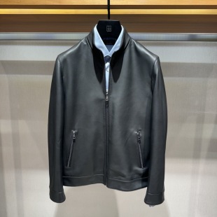 博斯绅威秋冬款立领商务休闲羊皮皮衣外套133127022180专柜7980