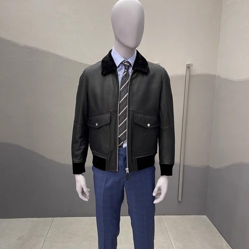 卡尔丹顿秋冬新款翻领毛皮一体皮衣外套KBBW59801FAB1专柜19800