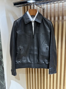 卡尔丹顿男装秋冬款商务翻领真皮皮衣外套AE5W29301专柜12800