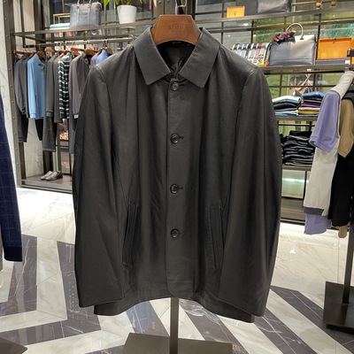 华斯度VASTO秋冬款翻领商务休闲鹿皮真皮皮衣02C165031专柜16890