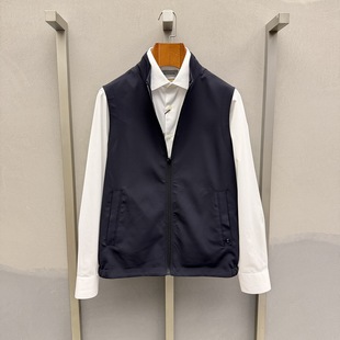 卡尔丹顿春夏款商务休闲耐磨立领背心马甲KGAS15001LAN7吊牌2380