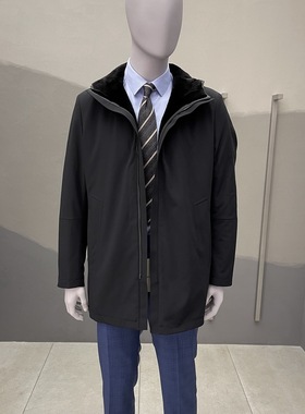 卡尔丹顿男21秋冬款水貂绒毛皮棉衣外套KBBW65622FAN8专柜29800