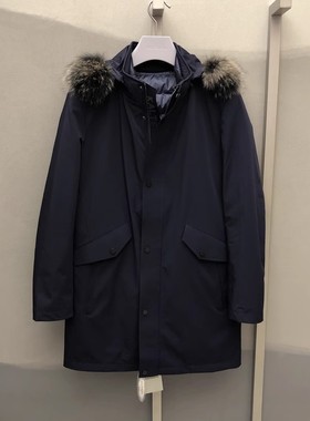 卡尔丹顿男秋冬连帽款中长羽绒服外套KABW55902专柜8800HD