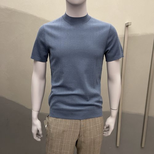 卡尔丹顿秋冬男绵羊毛短袖毛衫