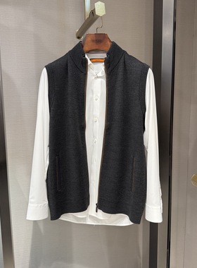 华斯度VASTO男装秋冬款立领针织背心马甲外套52Y191017专柜2386