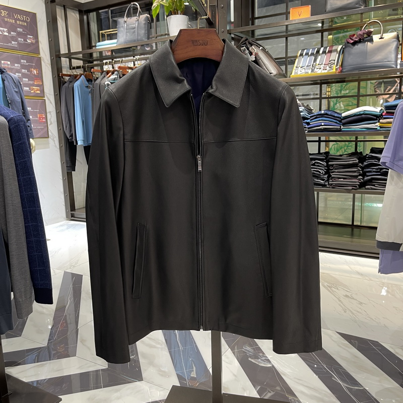 华斯度VASTO秋冬款翻领商务休闲羊皮真皮皮衣22Z161011专柜12890