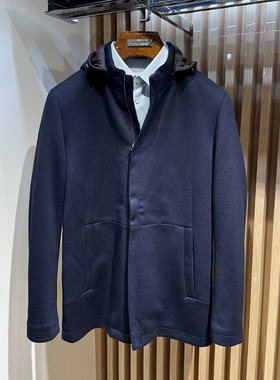 卡尔丹顿男装秋冬水貂可脱内胆连帽棉服外套KCBW65604专柜16800