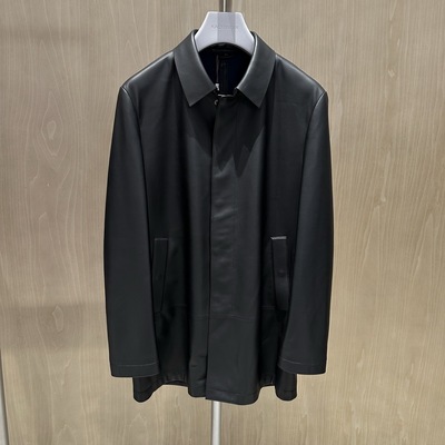 卡尔丹顿2023秋冬新款翻领羊皮革皮衣外套KDBW19101FAB1专柜9800