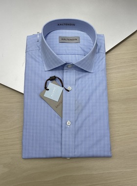 卡尔丹顿男2021秋冬瑞士纯棉格子长袖衬衫KBAW23533HBN1专柜6800