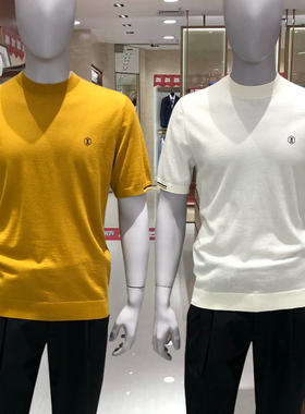 卡尔丹顿男装2020秋冬商务休闲短袖毛衣羊毛衫KABW10091专柜1680