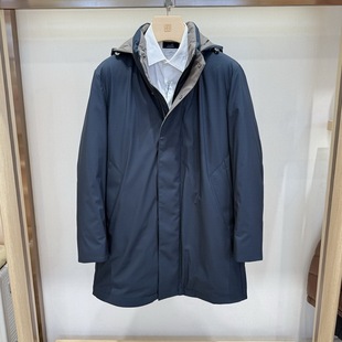 博斯绅威BOSSsunwen秋冬中长连帽休闲羽绒服144325616470专柜7980