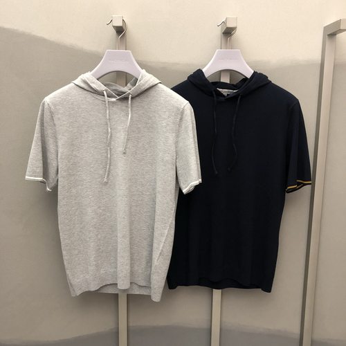 卡尔丹顿男装秋冬款休闲连帽短袖T恤衫KABW10090吊牌1680