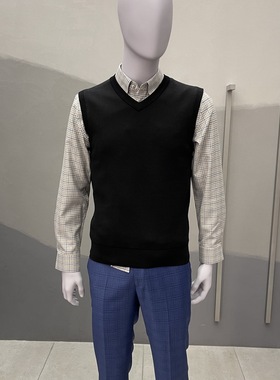 卡尔丹顿21年秋冬款纯绵羊毛针织休闲马甲KBBW44031VAB1专柜1980