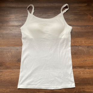 外贸出口日本女士白色纯棉吊带衫 内搭免穿文胸 罩杯背心打底衫