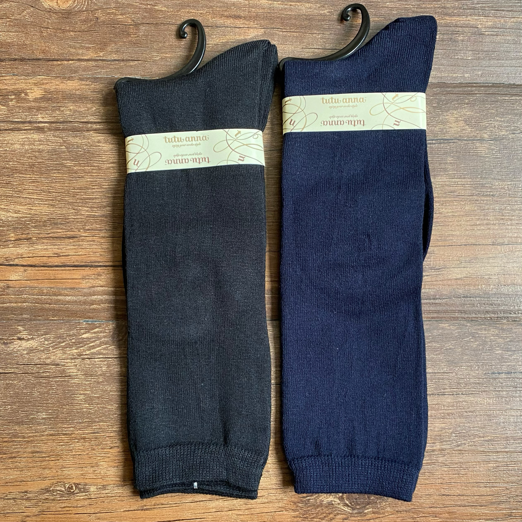 外贸出口图图女袜高筒袜子简约纯色小腿袜春秋美腿jk黑色长筒袜