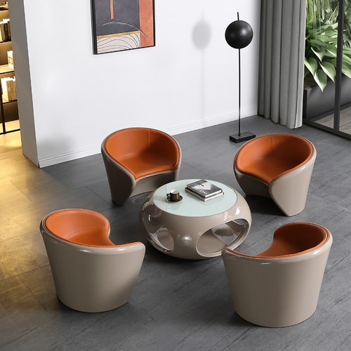 简约烤漆会客桌椅售楼部沙发椅