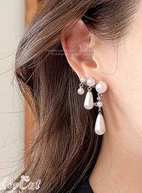 Pearl Saturn Earrings 西太后珍珠土星水滴形珍珠流苏坠环宇耳环