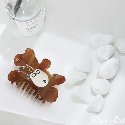 趣味少女发夹可爱小熊醋酸抓夹