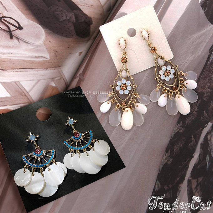 流苏坠天然贝壳波西米亚风水钻