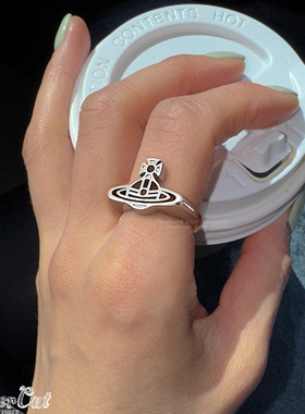 镂空土星指环光泽感环宇戒指