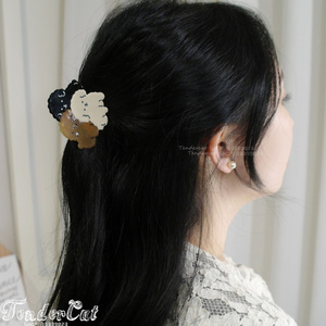 Puppy hair Clamp 俏皮可爱三色奶油色小狗鲨鱼夹醋酸抓夹