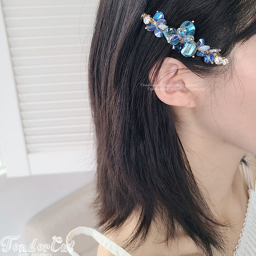 头饰发夹水钻甜美水晶花朵锆石