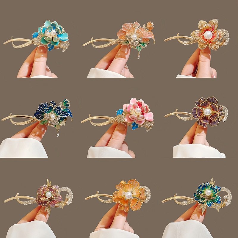 古风气质花朵珍珠流苏牡丹花扭扭夹高级感蝴蝶结铃兰花发夹弹簧夹,饰品/流行首饰/时尚饰品新,民族风发饰,淘宝优惠券,粉丝福利购,淘宝优惠卷