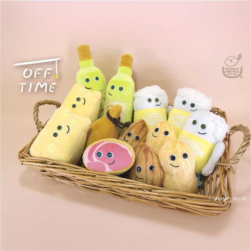 日本正版 Sunlemon OFF TIME坚果 奶酪 火腿 啤酒 红酒 毛绒玩具