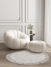 懒人沙发单双人南瓜沙发椅羊羔绒沙发阳台旋转休闲椅可躺可睡网红