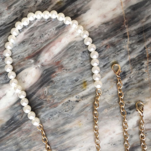 珍珠链条带包包配件diy材料珍珠包链条斜挎单买背包小方包肩带