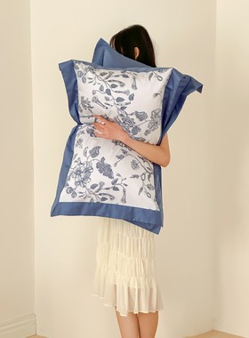 白色莫奈100支AB版新疆长绒棉全棉纯棉四件套轻奢枕套被套床单