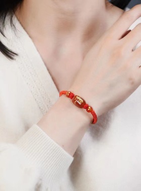 2023兔年生肖红绳化泰岁手链男女虎猴蛇鸡猪破好运本命佛手绳爆款
