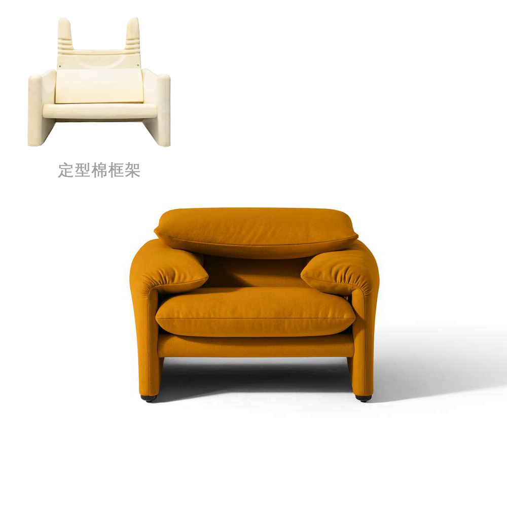 Cassina Maralunga意大利真皮马拉伦加沙发客厅中古直排三人沙发