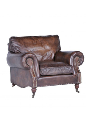 美式真皮Balmoral沙发头层牛皮复古做旧北欧简约大户型客厅单三位