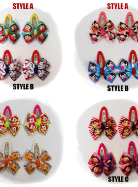 現貨小丸子中國娃娃妖怪手錶牛奶妹蝴蝶结卡通髮夾Hair Clip发饰