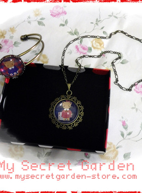 狐狸貓時光寶石項鏈手镯套裝